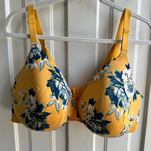 Cacique Lightly Lined Floral Full Coverage Underwire Bra - Picture 3 of 8